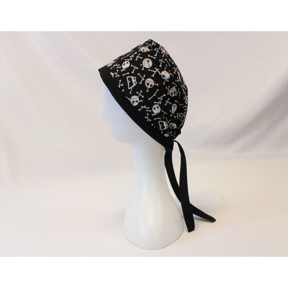Jack Skull & Bones Surgical Scrub Cap Dentist Vet Chemo Hat - Picture 2 of 5